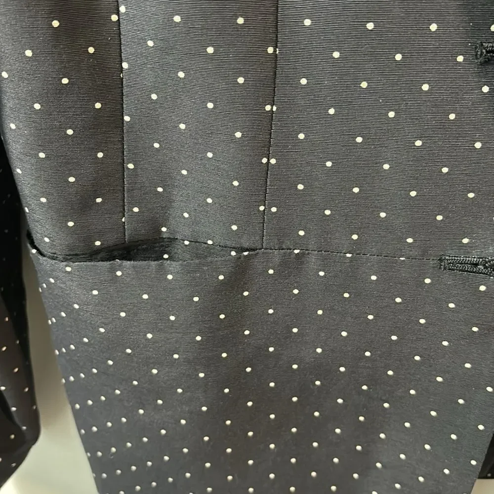 Dana Buchman black ivory polka dot 3 button blazer size large. career office